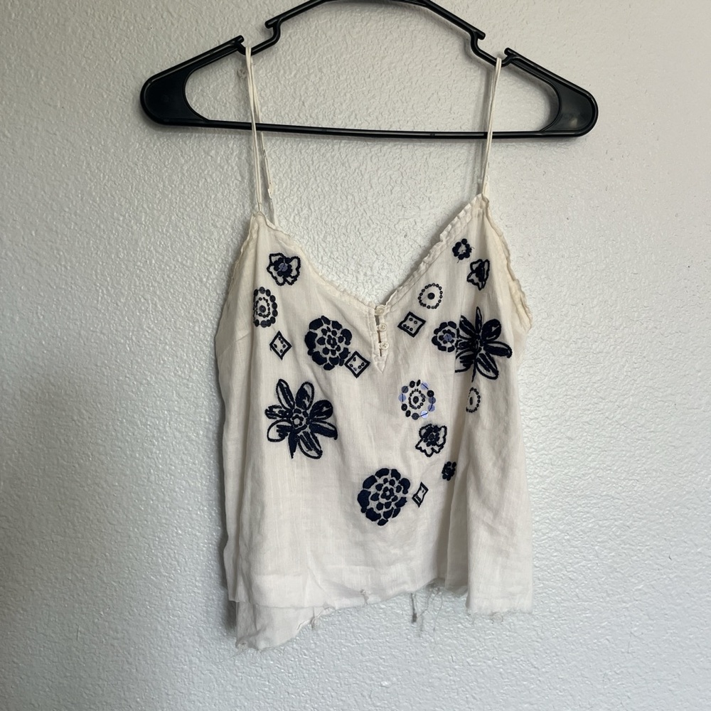 Hollister embroidered and beaded tank